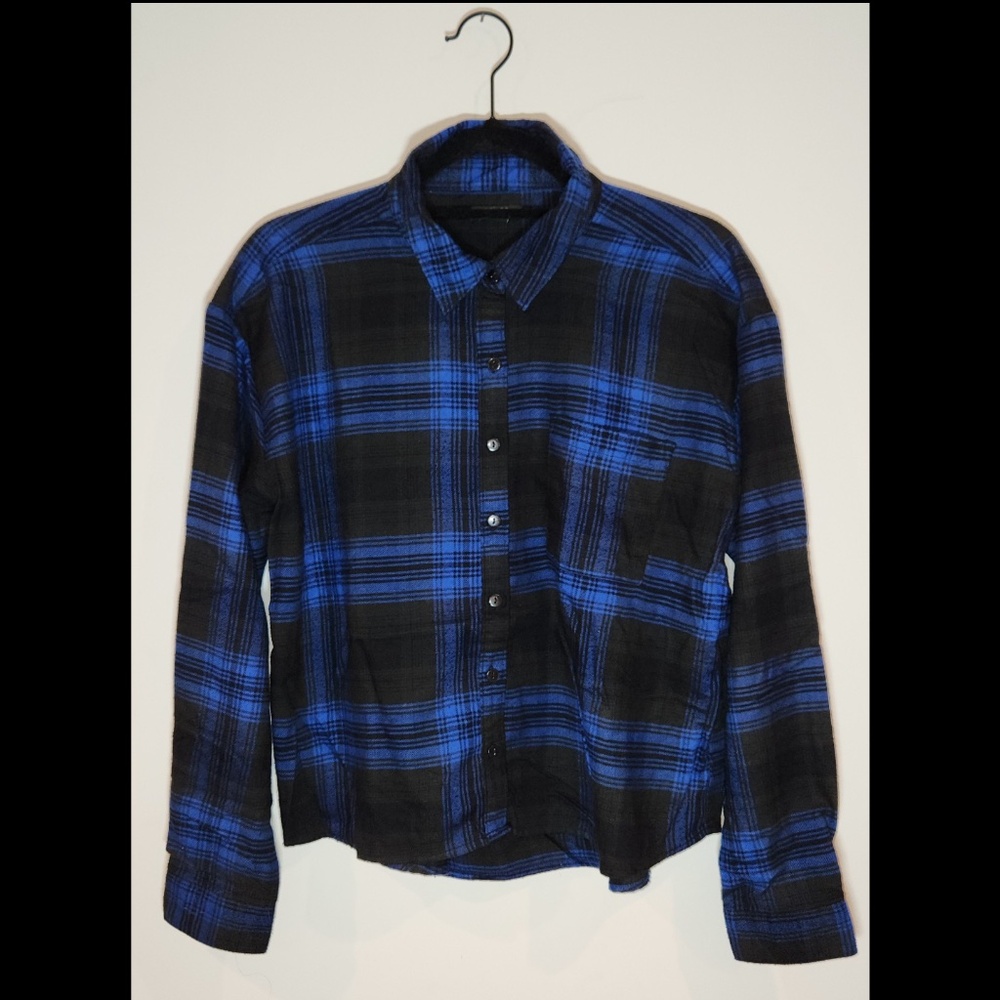 Wild Fable Plaid Flannel Shirt (Colors: Black and Blue) – Size Small